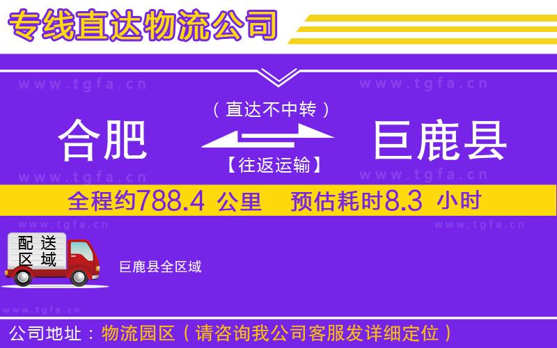 合肥到巨鹿縣物流公司