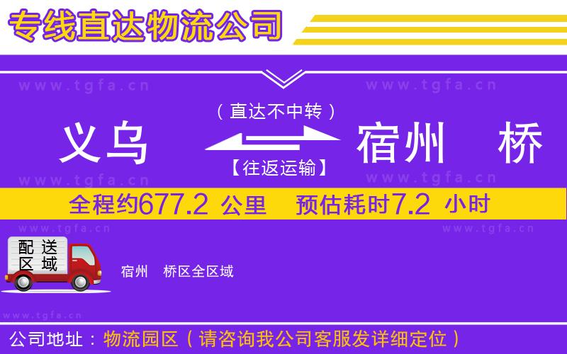 義烏到宿州埇橋區(qū)物流專線