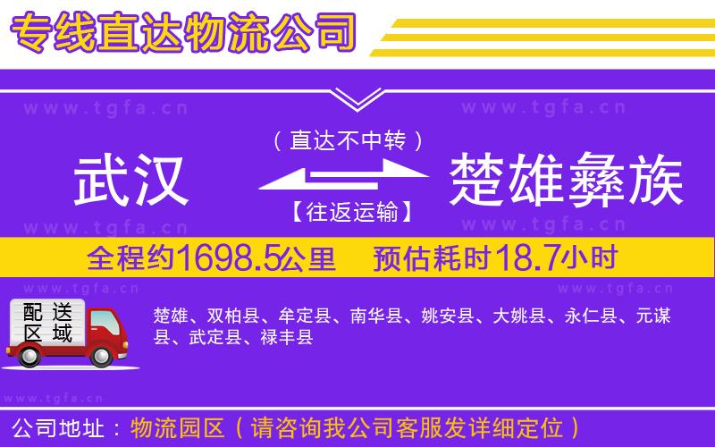 武漢到楚雄彝族自治州物流專線