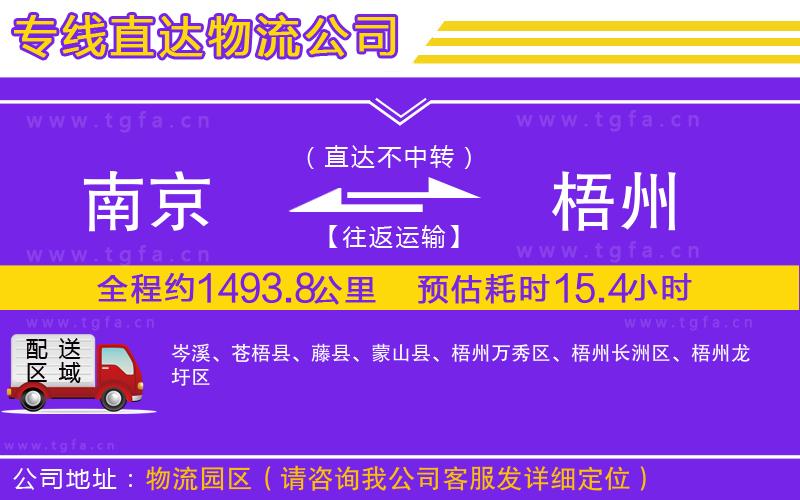 南京到梧州物流專線