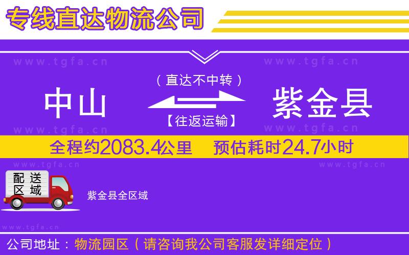 中山到紫金縣物流公司