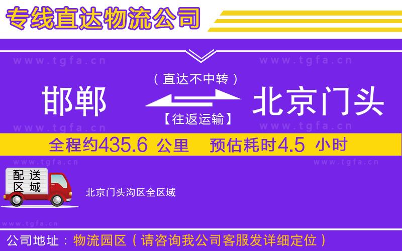 邯鄲到北京門頭溝區(qū)物流公司