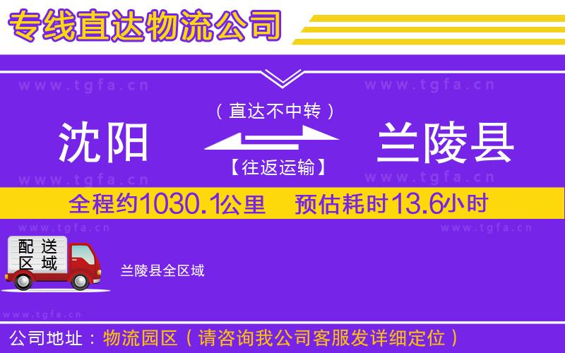 沈陽(yáng)到蘭陵縣物流公司