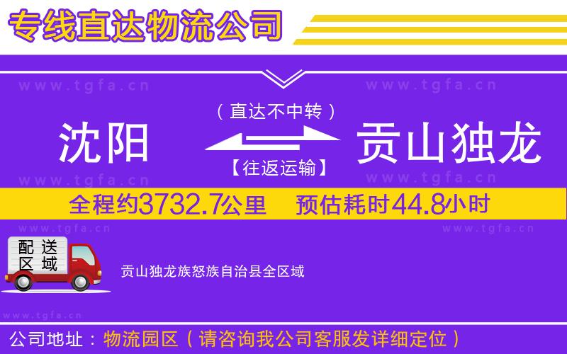 沈陽(yáng)到貢山獨(dú)龍族怒族自治縣物流專線