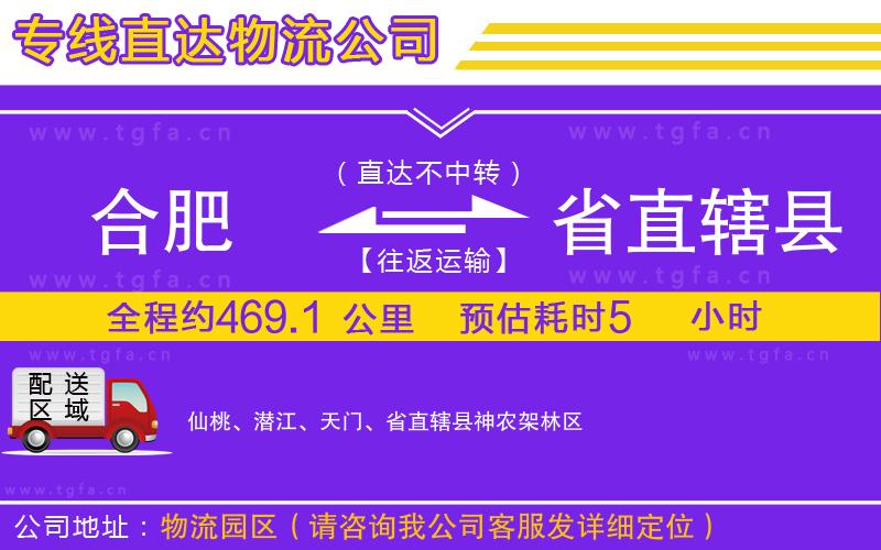 合肥到省直轄縣物流專線