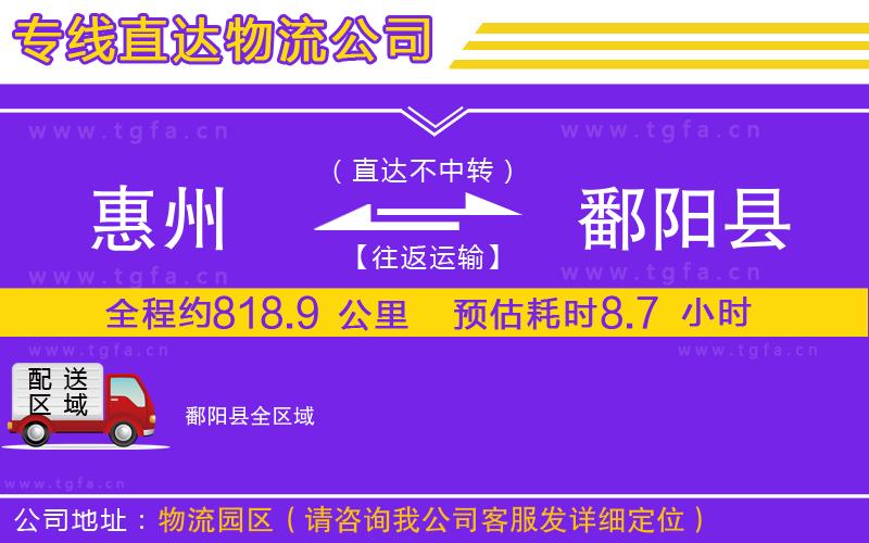 惠州到鄱陽縣物流公司