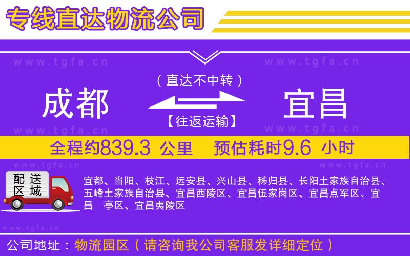 成都到宜昌物流公司