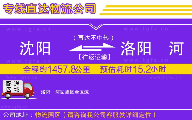 沈陽到洛陽瀍河回族區(qū)物流公司