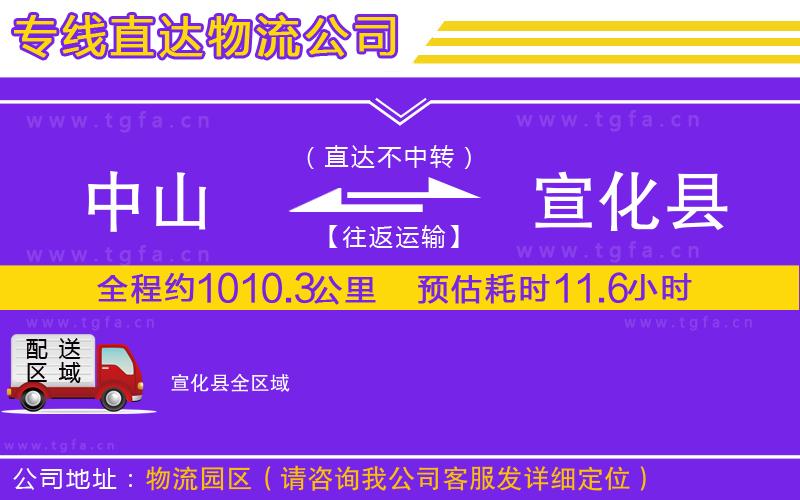 中山到宣化縣物流公司