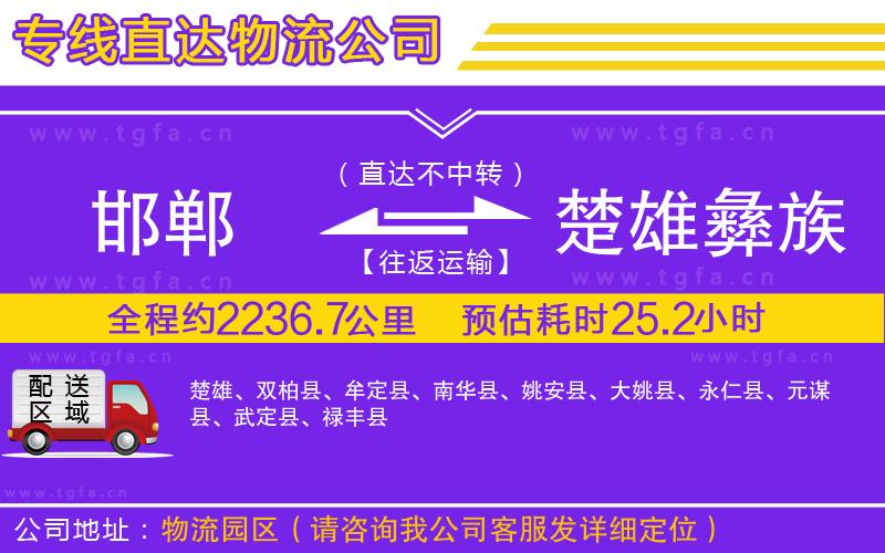 邯鄲到楚雄彝族自治州物流專線