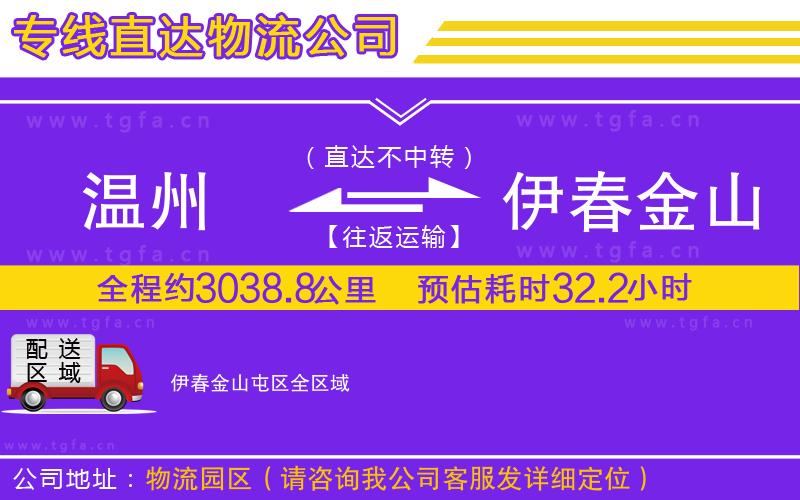 溫州到伊春金山屯區(qū)物流公司