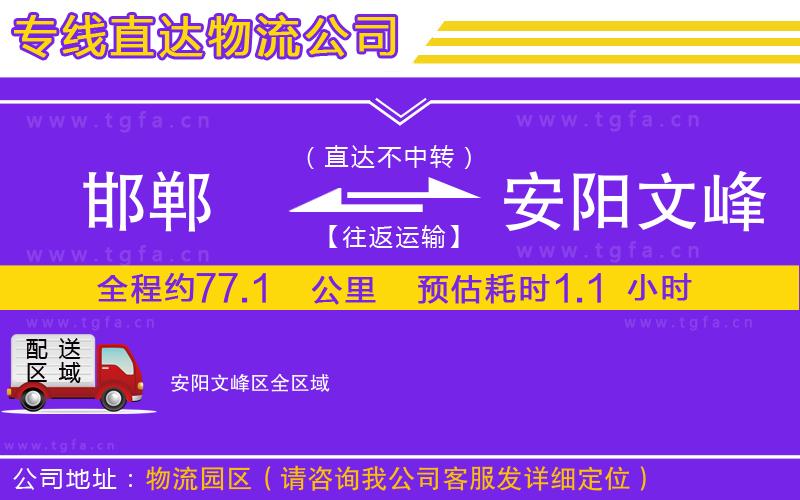 邯鄲到安陽文峰區(qū)物流專線