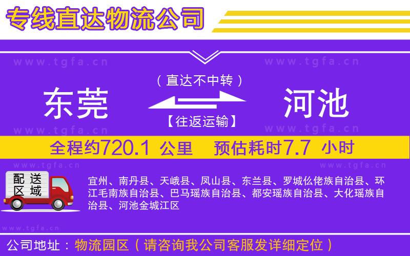東莞到河池物流專線