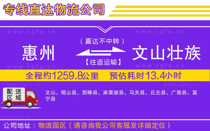 惠州到文山壯族苗族自治州物流專線