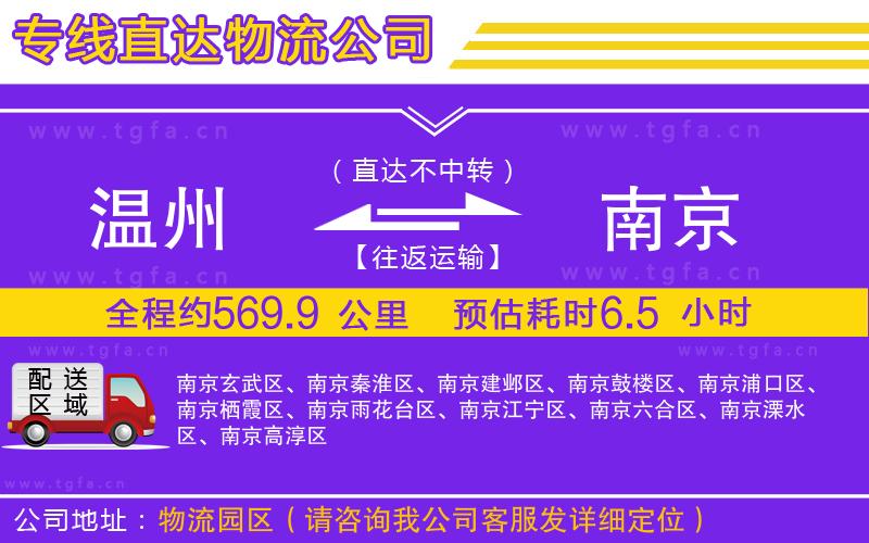 溫州到南京物流公司