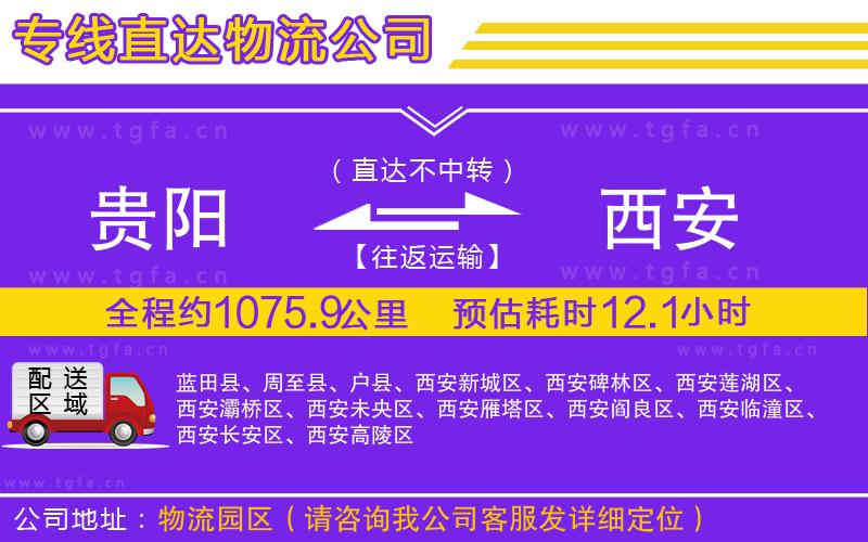 貴陽到西安物流專線