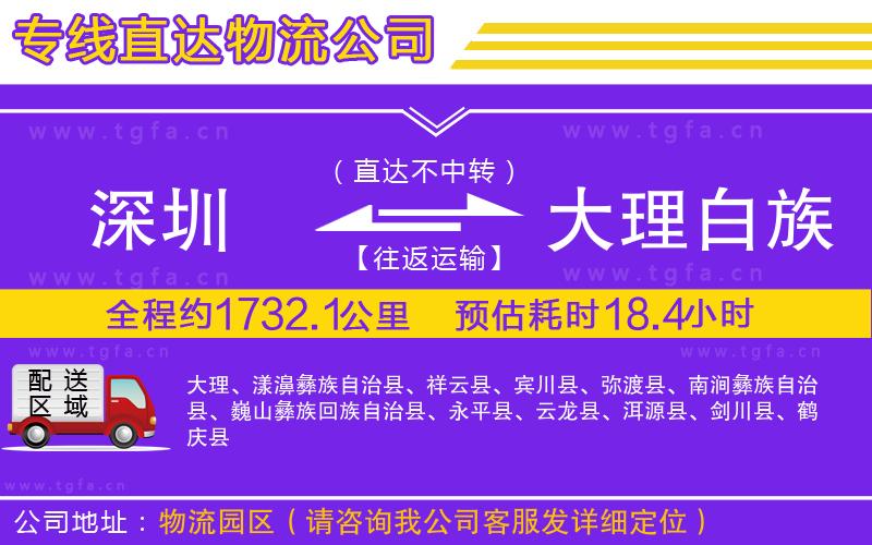 深圳到大理白族自治州物流專線