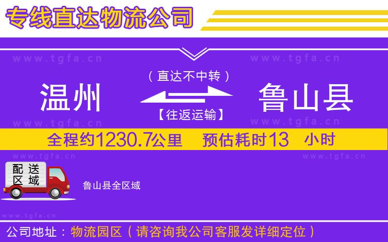 溫州到魯山縣物流公司