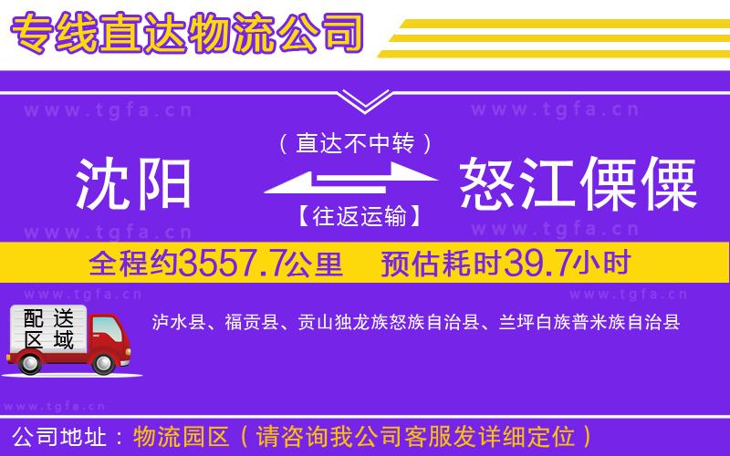 沈陽(yáng)到怒江傈僳族自治州物流公司