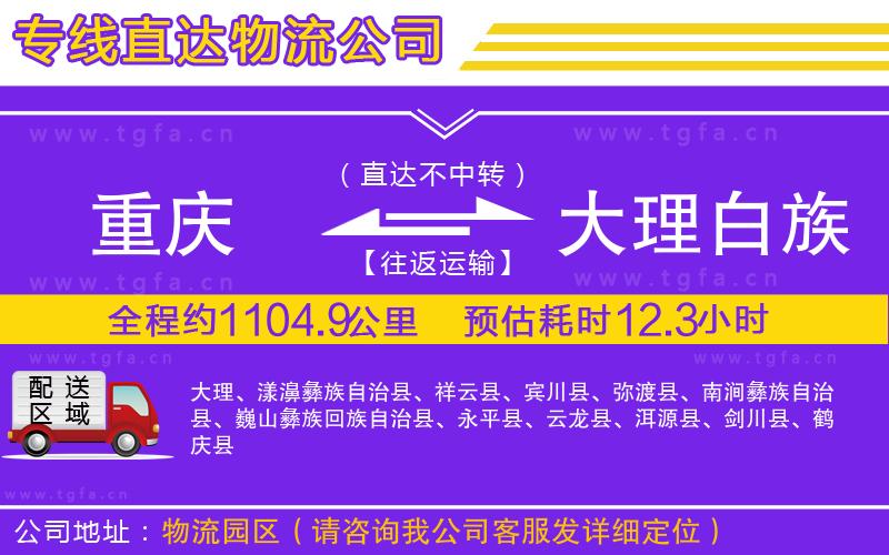 重慶到大理白族自治州物流專線