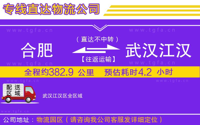 合肥到武漢江漢區(qū)物流公司