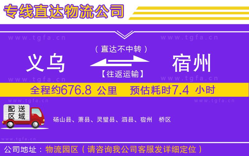 義烏到宿州物流公司