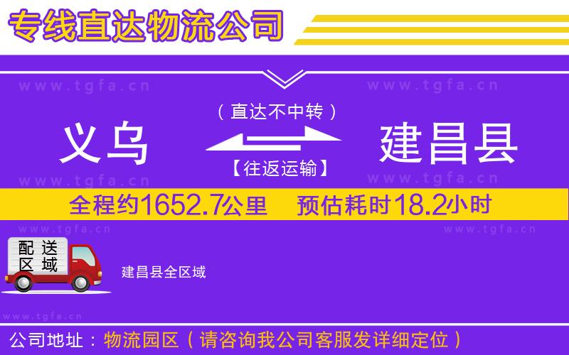 義烏到建昌縣物流專線