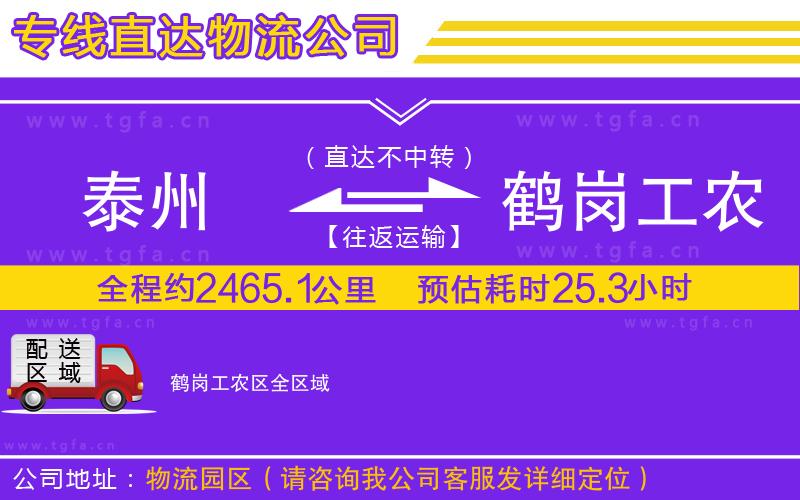 泰州到鶴崗工農(nóng)區(qū)物流公司