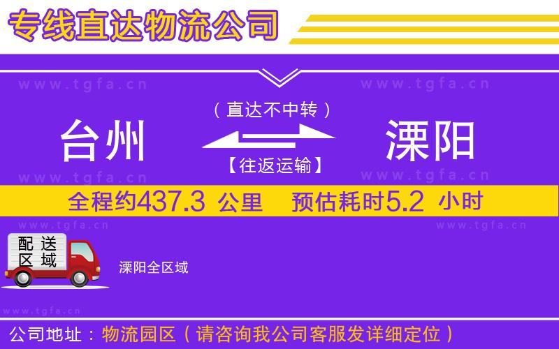 臺(tái)州到溧陽物流公司