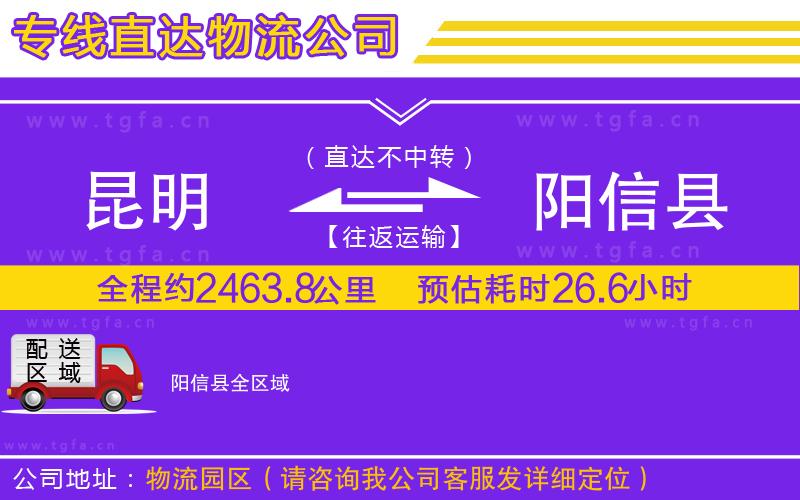 昆明到陽信縣物流公司
