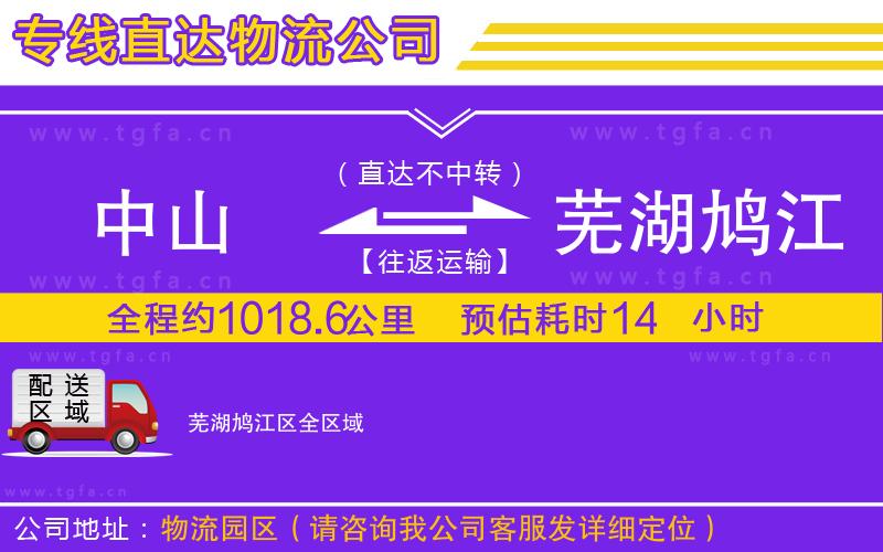 中山到蕪湖鳩江區(qū)物流專線