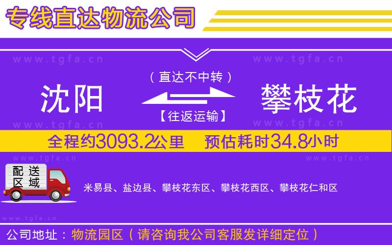 沈陽到攀枝花物流專線