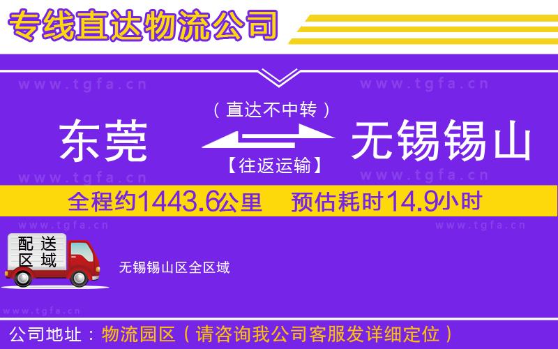 東莞到無錫錫山區(qū)物流公司