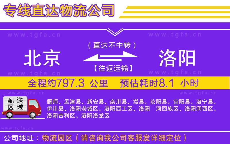 北京到洛陽物流專線