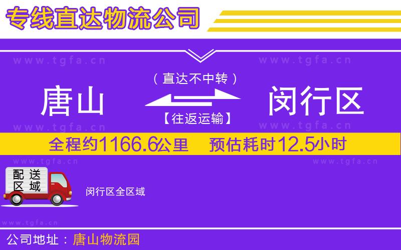 唐山到閔行區(qū)物流公司