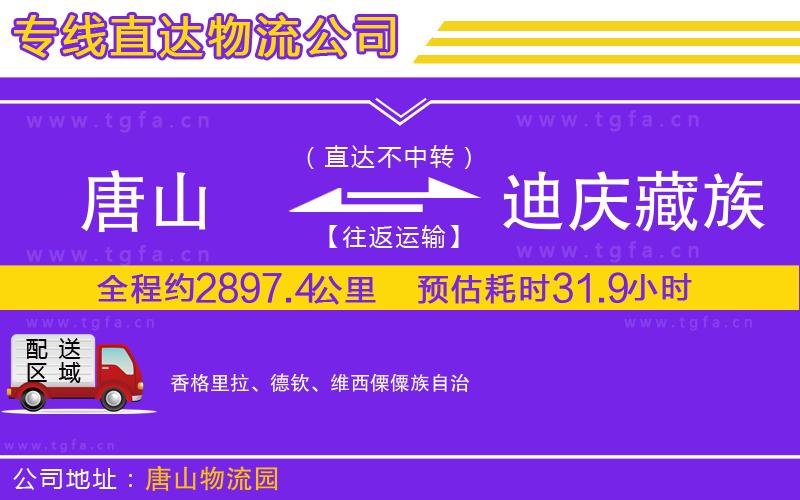 唐山到迪慶藏族自治州貨運公司