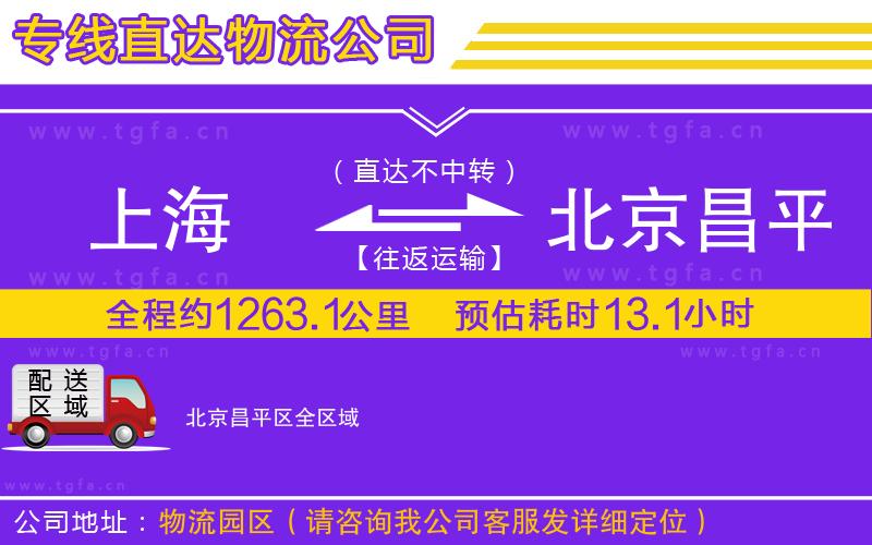 上海到北京昌平區(qū)物流專線