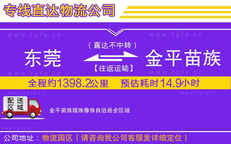 東莞到金平苗族瑤族傣族自治縣物流專線
