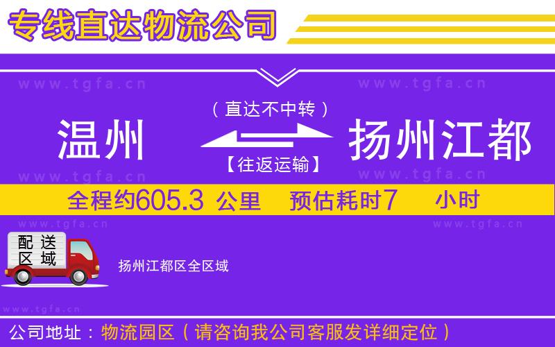 溫州到揚州江都區(qū)物流專線