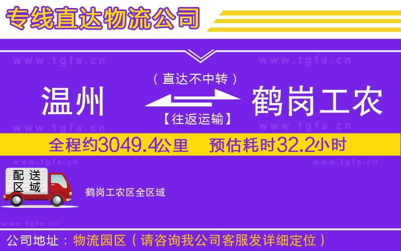 溫州到鶴崗工農(nóng)區(qū)物流公司
