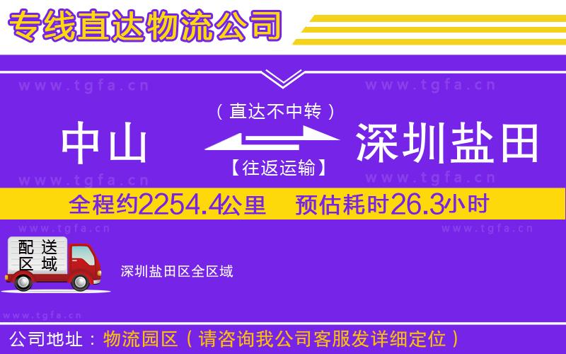 中山到深圳鹽田區(qū)物流專線