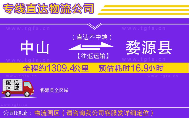 中山到婺源縣物流公司