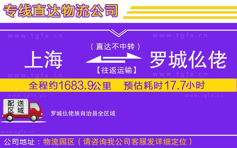 上海到羅城仫佬族自治縣物流公司