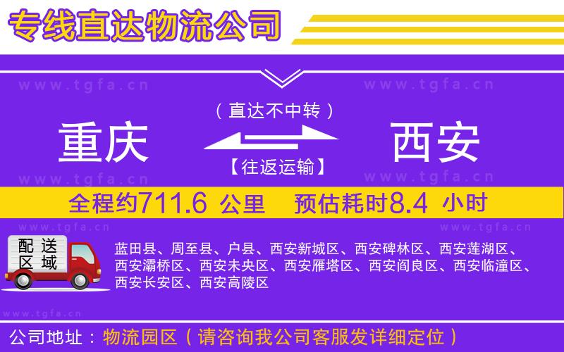 重慶到西安物流公司